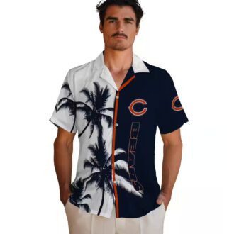 Chicago Bears Palm Tree Hawaiian Shirt – Tropical Blue and White NFL Fan Apparel