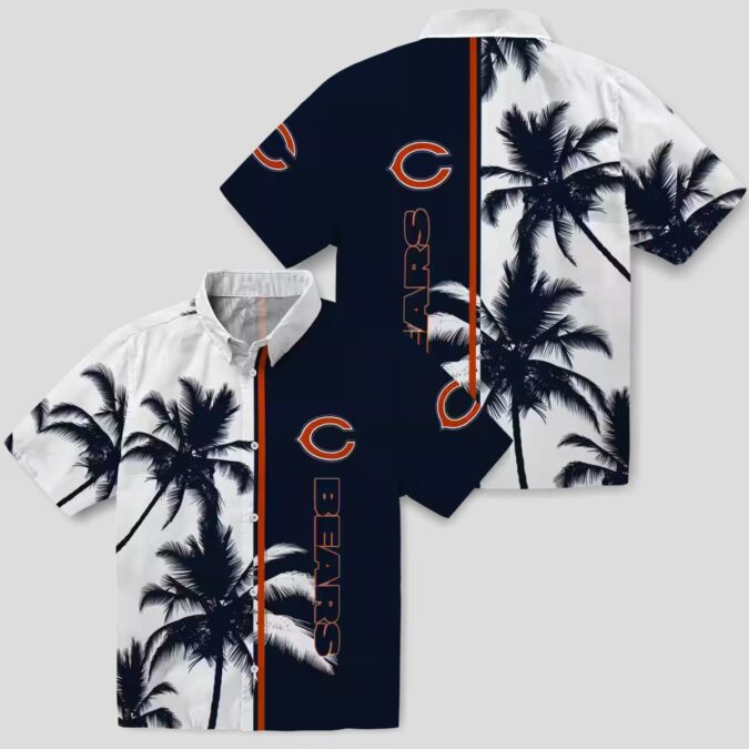 Chicago Bears Palm Tree Hawaiian Shirt – Tropical Blue and White NFL Fan Apparel