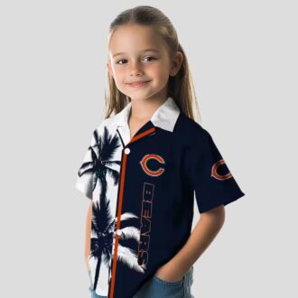 Chicago Bears Palm Tree Hawaiian Shirt – Tropical Blue and White NFL Fan Apparel