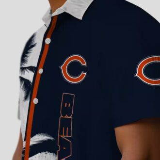 Chicago Bears Palm Tree Hawaiian Shirt – Tropical Blue and White NFL Fan Apparel