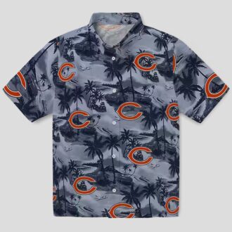 Chicago Bears Palms Button Up Hawaiian Shirt – Tropical Coastal Aloha Shirt