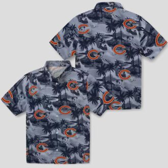 Chicago Bears Palms Button Up Hawaiian Shirt – Tropical Coastal Aloha Shirt