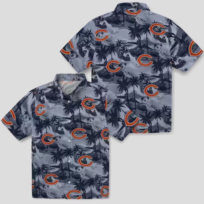 Chicago Bears Palms Button Up Hawaiian Shirt – Tropical Coastal Aloha Shirt