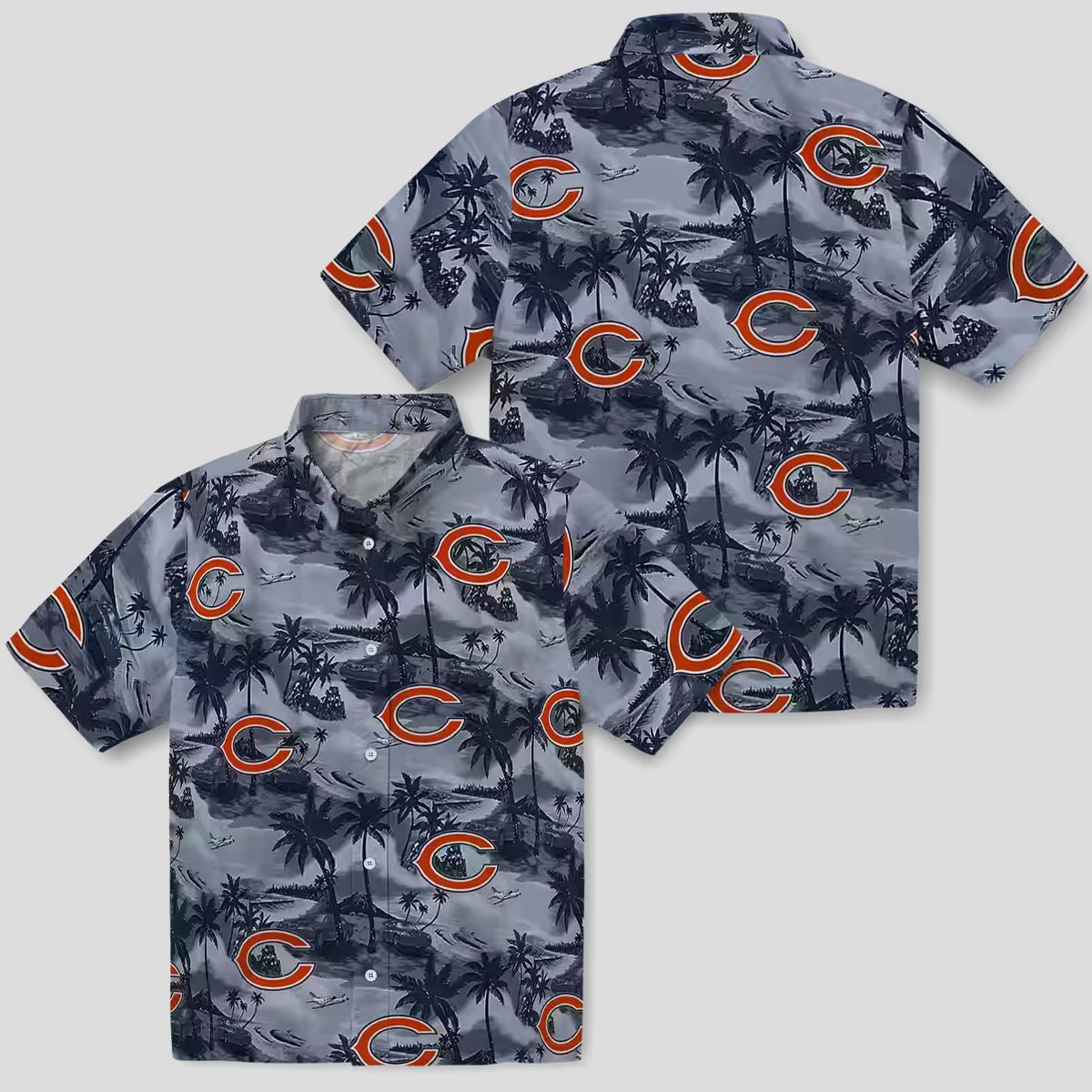 Chicago Bears Palms Button Up Hawaiian Shirt – Tropical Coastal Aloha Shirt
