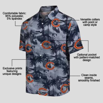 Chicago Bears Palms Button Up Hawaiian Shirt – Tropical Coastal Aloha Shirt