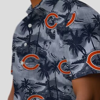 Chicago Bears Palms Button Up Hawaiian Shirt – Tropical Coastal Aloha Shirt