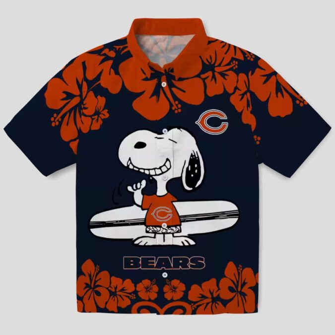 Chicago Bears Snoopy Surf Shirt – Blue White Hawaiian Shirt for NFL Fans