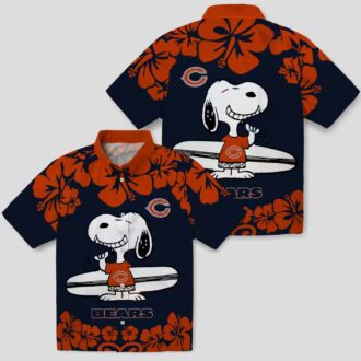 Chicago Bears Snoopy Surf Shirt – Blue White Hawaiian Shirt for NFL Fans
