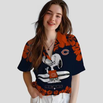 Chicago Bears Snoopy Surf Shirt – Blue White Hawaiian Shirt for NFL Fans