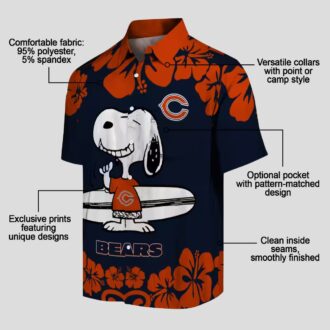 Chicago Bears Snoopy Surf Shirt – Blue White Hawaiian Shirt for NFL Fans