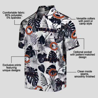 Chicago Bears Tropical Aloha Shirt – Blue White Hawaiian Button Up for Football Fans