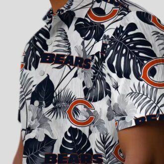 Chicago Bears Tropical Aloha Shirt – Blue White Hawaiian Button Up for Football Fans