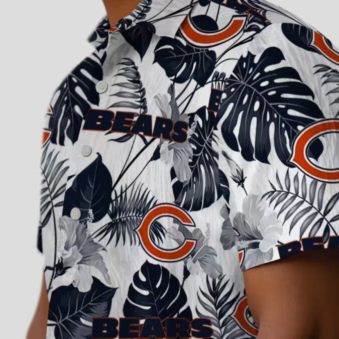 Chicago Bears Tropical Aloha Shirt – Blue White Hawaiian Button Up for Football Fans