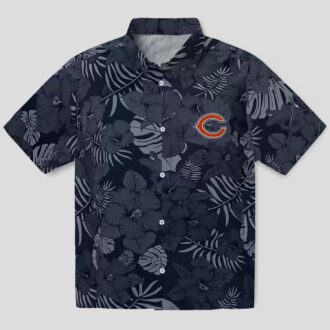 Chicago Bears Tropical Hawaiian Shirt – Jungle Vibes Blue Button Up for Summer