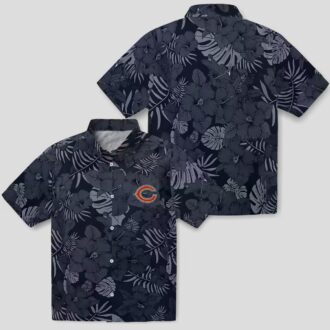 Chicago Bears Tropical Hawaiian Shirt – Jungle Vibes Blue Button Up for Summer