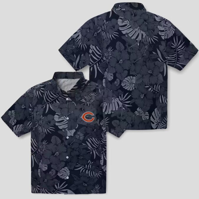 Chicago Bears Tropical Hawaiian Shirt – Jungle Vibes Blue Button Up for Summer