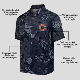 Chicago Bears Tropical Hawaiian Shirt – Jungle Vibes Blue Button Up for Summer