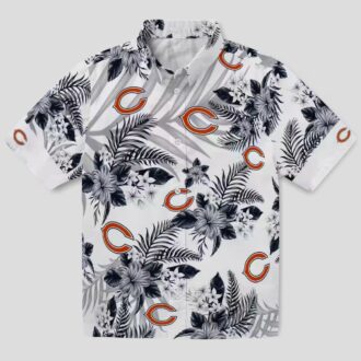 Chicago Bears Tropical Summer Hawaiian Shirt – Hibiscus Palm Leaves Blue Aloha Shirt
