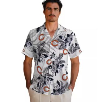 Chicago Bears Tropical Summer Hawaiian Shirt – Hibiscus Palm Leaves Blue Aloha Shirt