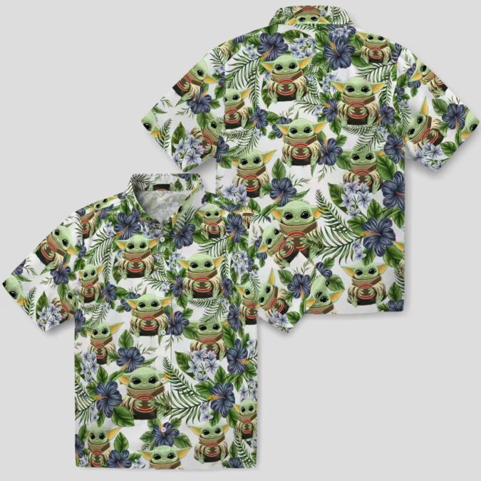 Chicago Bears Yoda Green Hawaiian Shirt – Tropical Aloha Button Up for NFL Fans