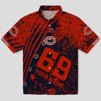 Custom Chicago Bears Blue Hawaiian Shirt – Star Stripes Button Up Aloha Shirt for Summer
