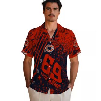 Custom Chicago Bears Blue Hawaiian Shirt – Star Stripes Button Up Aloha Shirt for Summer