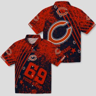 Custom Chicago Bears Blue Hawaiian Shirt – Star Stripes Button Up Aloha Shirt for Summer