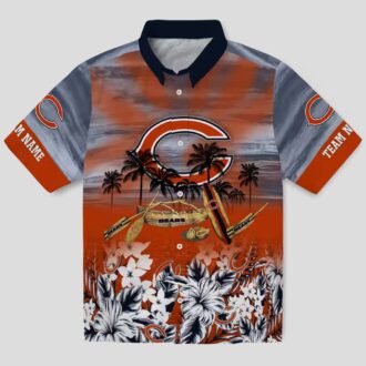Custom Chicago Bears Hawaiian Shirt – Tropical Canoe Blue Aloha Shirt for NFL Fans
