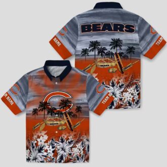 Custom Chicago Bears Hawaiian Shirt – Tropical Canoe Blue Aloha Shirt for NFL Fans
