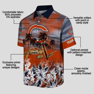 Custom Chicago Bears Hawaiian Shirt – Tropical Canoe Blue Aloha Shirt for NFL Fans
