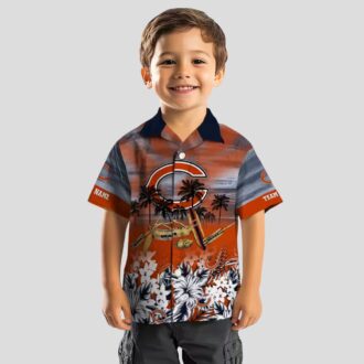 Custom Chicago Bears Hawaiian Shirt – Tropical Canoe Blue Aloha Shirt for NFL Fans