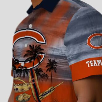 Custom Chicago Bears Hawaiian Shirt – Tropical Canoe Blue Aloha Shirt for NFL Fans