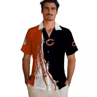 Custom Chicago Bears Tropical Summer Hawaiian Shirt – Edgy Streaks Blue White Outfit