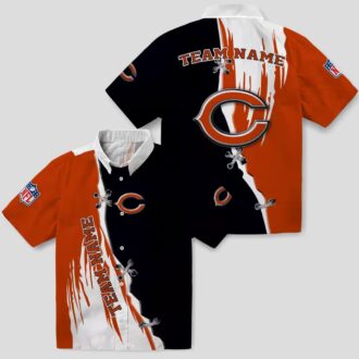 Custom Chicago Bears Tropical Summer Hawaiian Shirt – Edgy Streaks Blue White Outfit