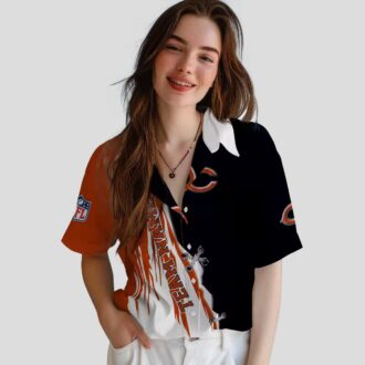 Custom Chicago Bears Tropical Summer Hawaiian Shirt – Edgy Streaks Blue White Outfit