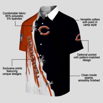 Custom Chicago Bears Tropical Summer Hawaiian Shirt – Edgy Streaks Blue White Outfit