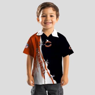 Custom Chicago Bears Tropical Summer Hawaiian Shirt – Edgy Streaks Blue White Outfit