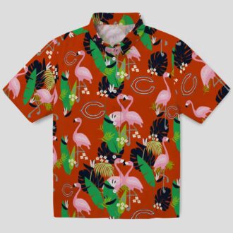 Green and Blue Flamingo Foliage Hawaiian Shirt for Chicago Bears Fans
