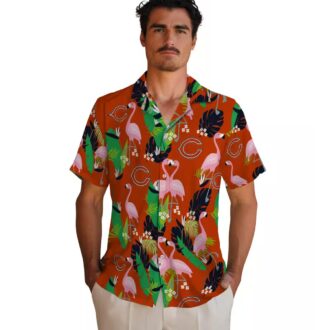 Green and Blue Flamingo Foliage Hawaiian Shirt for Chicago Bears Fans