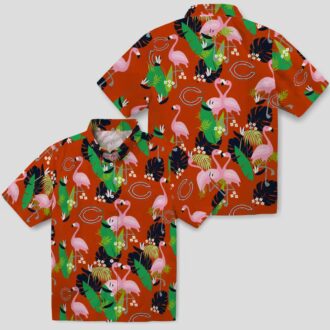 Green and Blue Flamingo Foliage Hawaiian Shirt for Chicago Bears Fans