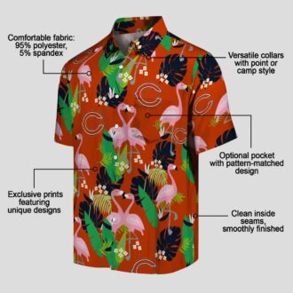 Green and Blue Flamingo Foliage Hawaiian Shirt for Chicago Bears Fans