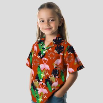 Green and Blue Flamingo Foliage Hawaiian Shirt for Chicago Bears Fans