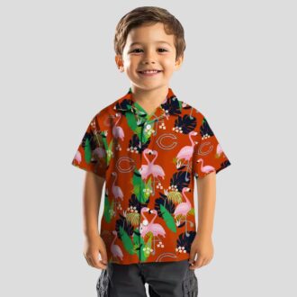 Green and Blue Flamingo Foliage Hawaiian Shirt for Chicago Bears Fans