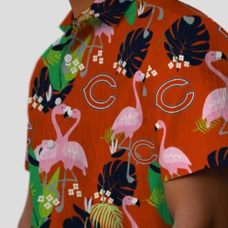 Green and Blue Flamingo Foliage Hawaiian Shirt for Chicago Bears Fans