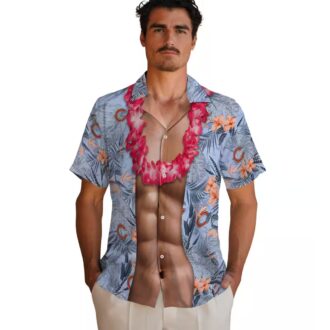 NFL Chicago Bears Funny Hawaiian Shirt – Chest Illusion Blue Aloha Shirt for Summer