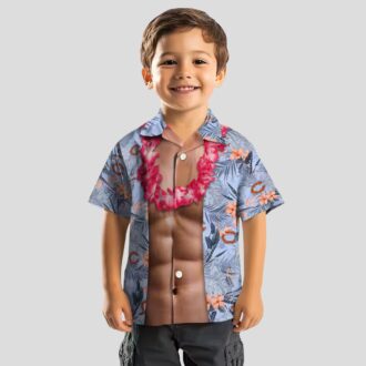 NFL Chicago Bears Funny Hawaiian Shirt – Chest Illusion Blue Aloha Shirt for Summer