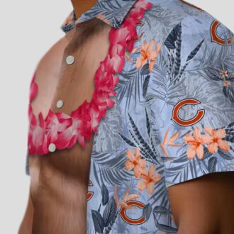 NFL Chicago Bears Funny Hawaiian Shirt – Chest Illusion Blue Aloha Shirt for Summer