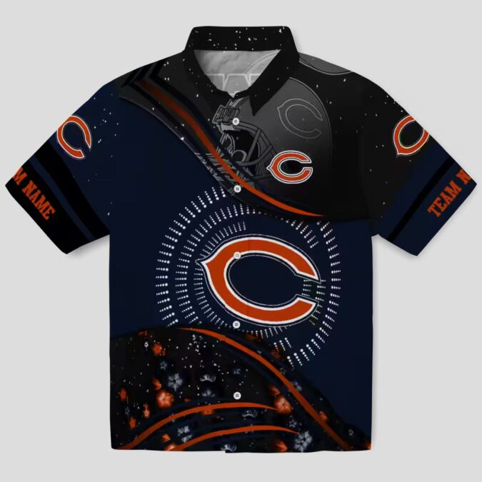 NFL Team Chicago Bears Blue Black Hawaiian Shirt for Fans