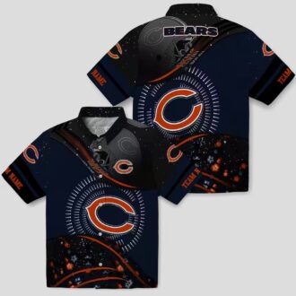 NFL Team Chicago Bears Blue Black Hawaiian Shirt for Fans