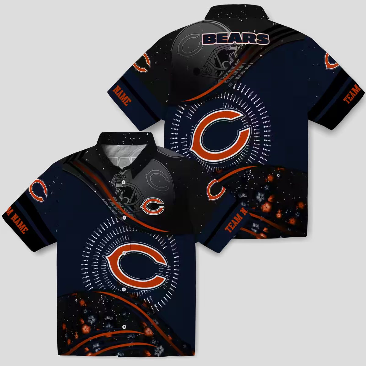 NFL Team Chicago Bears Blue Black Hawaiian Shirt for Fans